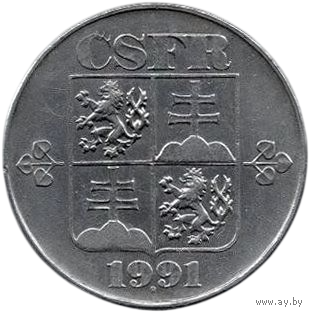 Чешская и Словацкая Федеративная Республика. 5 крон 1991. Редкая