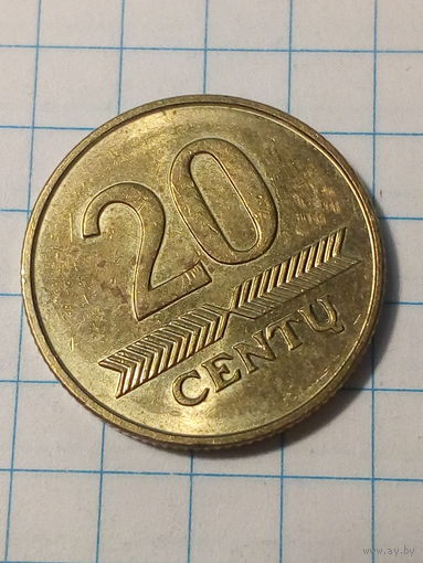 20 центов Литва 2009 год