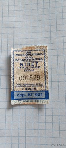 Талон на проезд г. Вилейка