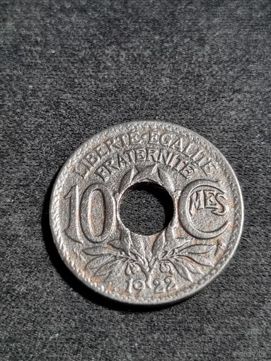 Франция 10 сантимов 1922
