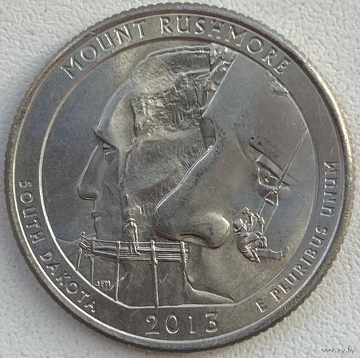 США 25 центов (квотер) 2013 г. P. Парк Маунт-Рашмор. Штат Южная Дакота