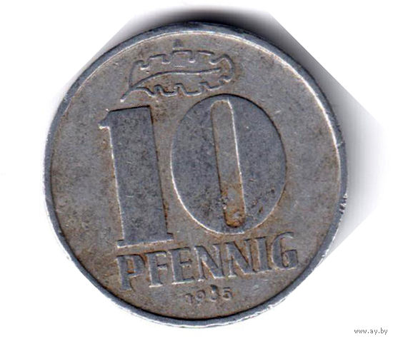 ГДР. 10 пфеннигов. 1965 г.