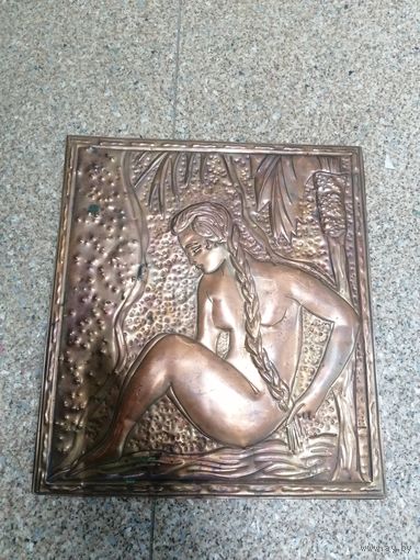 Чеканка- девушка, Медь