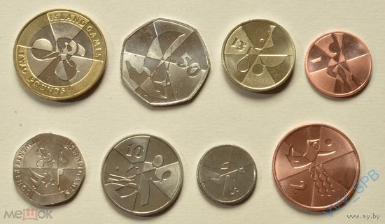 Гибралтар 1, 2, 5, 10, 25, 50 пенсов, 1, 2 фунта 2019г Островные игры. Без обращения!!!