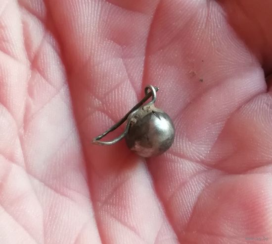 Серьга старинная серебро клейма