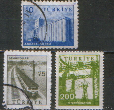 3 марки из серии 1960г. Турция "Промышленность и технологии"