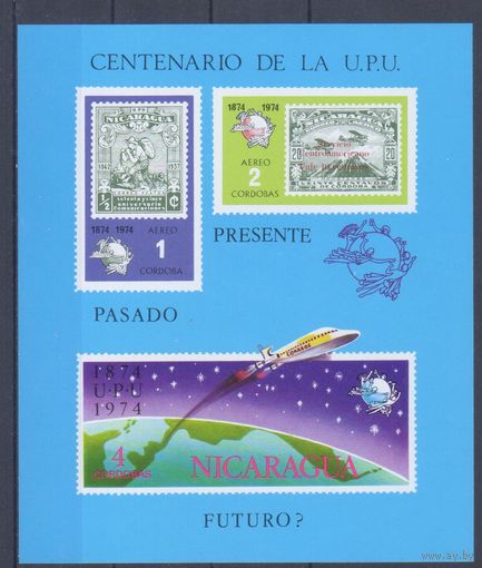 [1418] Никарагуа 1974. Почта.Авиация.Марки на марках. БЛОК MNH. Кат.7,5 е.