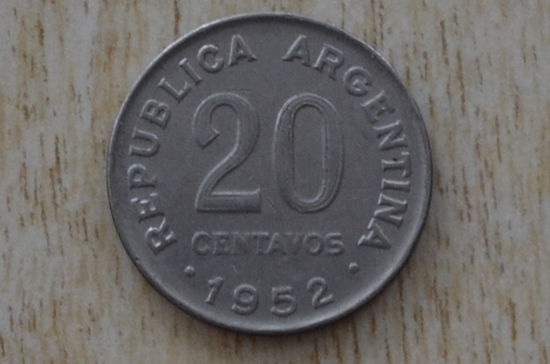 Аргентина 20 сентаво 1952