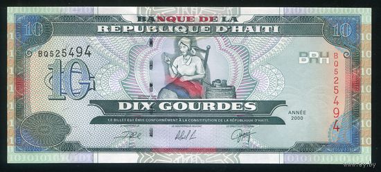 Гаити 10 гурдов 2000 г. P265a. Серия BQ. UNC