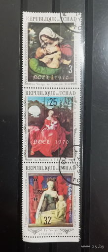 ЧАД 1970г. ЖИВОПИСЬ. НАДПЕЧАТКА РОЖДЕСТВО