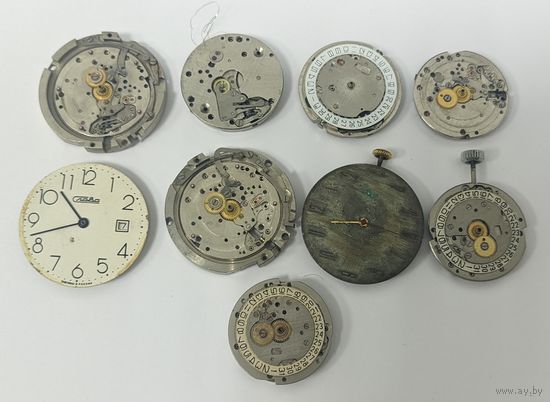 Механизмы Запчасти часов СССР одним лотом с 1 рубля