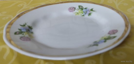 Блюдце эпохи СССР. Рижская фарфоро-фаянсовый завод (Рижский ффз), 1970-1980 гг