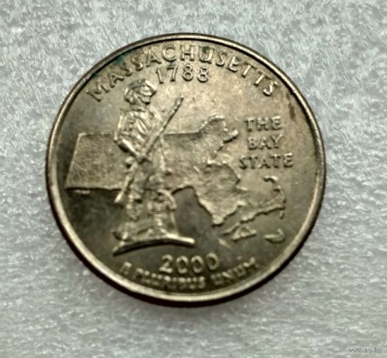 Сша. 25центов 2000Р. Масачусетс.
