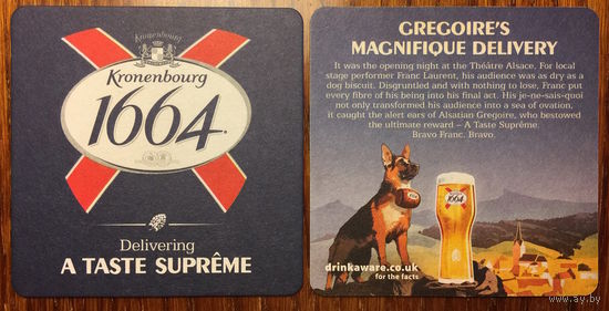 Подставка под пиво Kronenbourg 1664, No 11 /Великобритания/