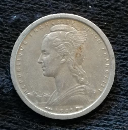 Французская Западная Африка 1 франк, 1948 г., КМ# 3