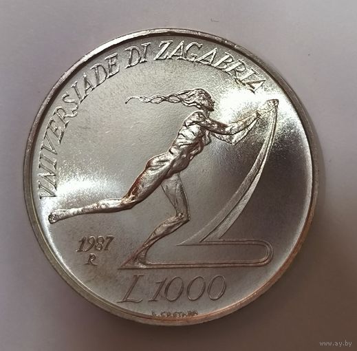 1000 лир 1987 Сан-Марино - летняя универсада