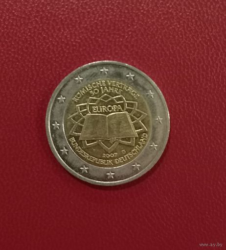 Германия. 2 евро 2007 D. 50 лет подписания Римского договора. Торг!