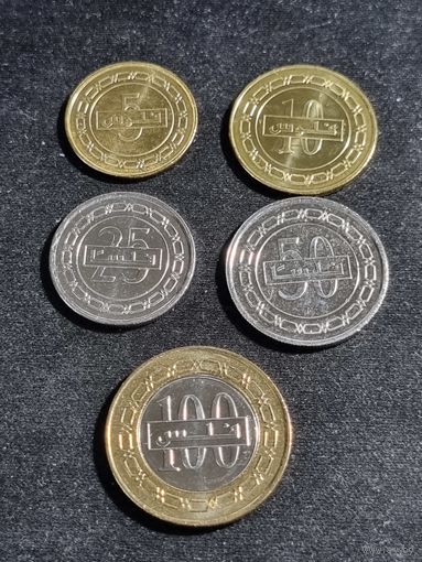 Бахрейн 5,10,25,50,100 филсов 2014-2017 Unc