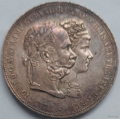 2 флорина 1879 Серебряная свадьба Франца Иосифа