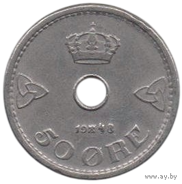 Королевство Норвегия. 50 эре 1948.