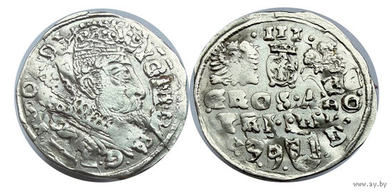 Трояк (3 гроша) 1599 года Быгдощ Сигизмунд III Ваза