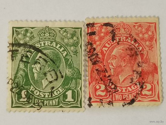 Две марки серии "Король Георг V"