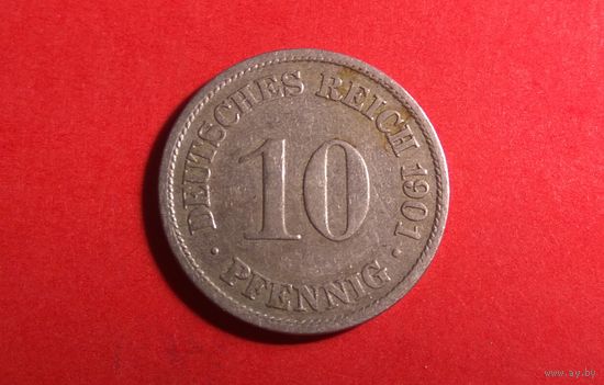 10 пфеннигов 1901 А. Германия.