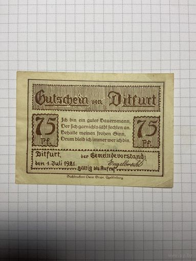 75 пфенигов (нотгельды) г. Германия.-2012