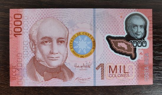 Коста-Рика 1000 колон 2013 UNC P-274b полимер
