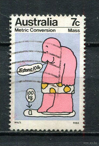 Австралия - 1973 - Переход в метрическую систему 7С - [Mi.514] - 1 марка. Гашеная.  (Лот 18FF)-T25P1