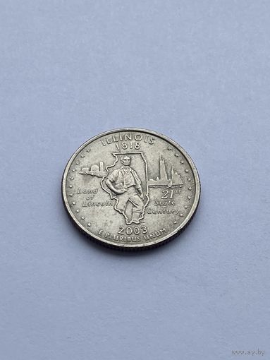 25 центов 2003 г. Иллинойс, США