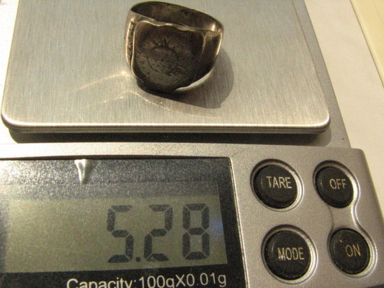 Серебряный высокопробный старинный перстень