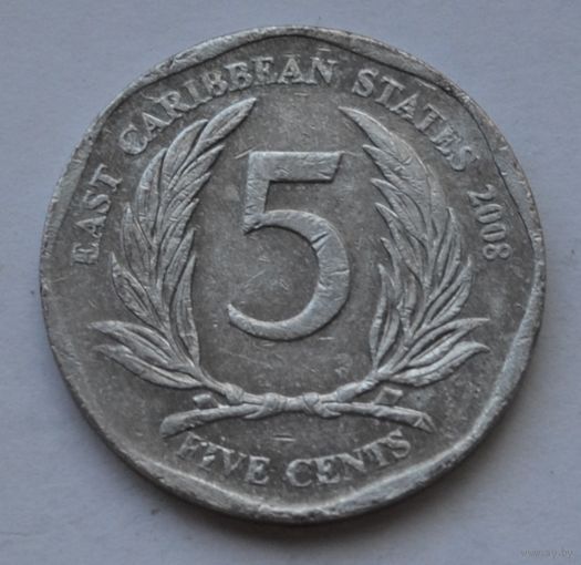 Восточные Карибы, 5 центов 2008 г.