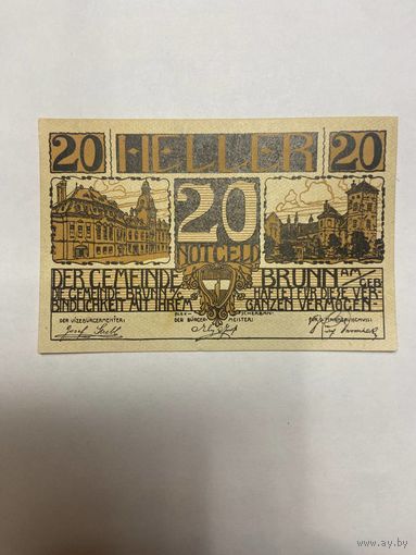Австрия 20 геллеров нотгельд Брюн - 2101