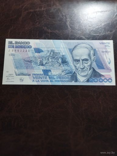 Мексика 20000 песо образца 1989 года UNC p92b редкая