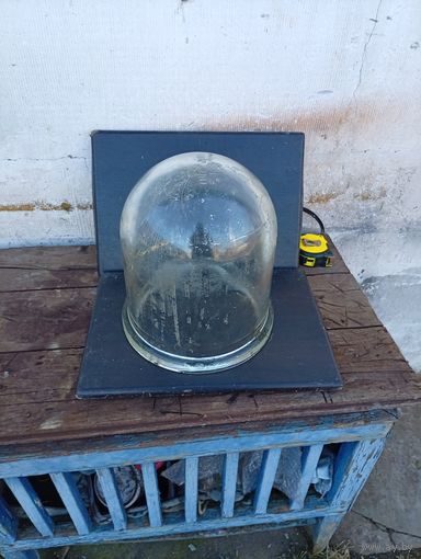 Огромный, стеклянный ,"Электро-плафон" тяжелый, целый, клейма,ретро-ссср!