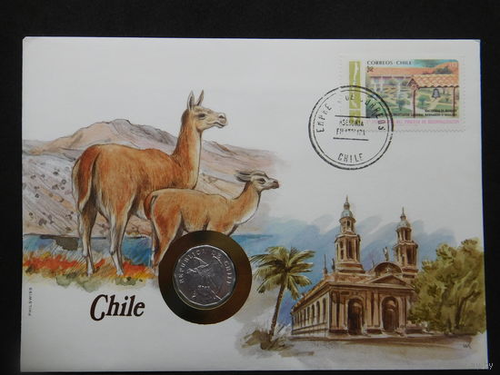 Чили 10 сентаво 1979 г конверт первого дня КПД