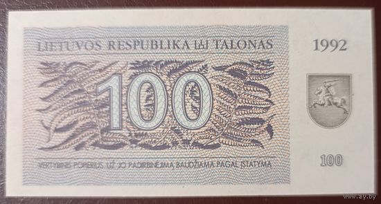 100 талонов 1992 года - Литва - UNC