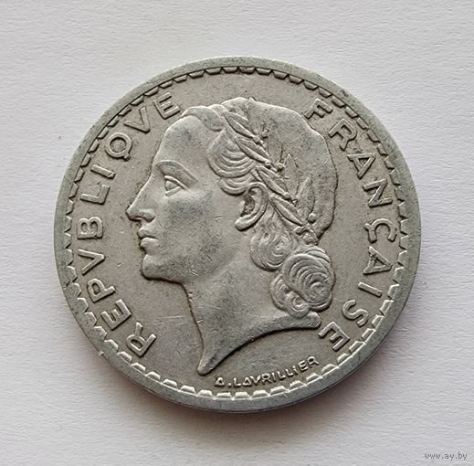 Франция 5 франков, 1946 Алюминий /серый цвет/ Без отметки монетного двора