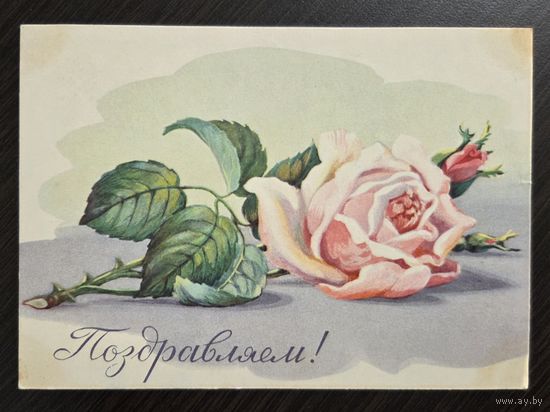 Ходатаева С праздником 1965 подписанная открытка СССР