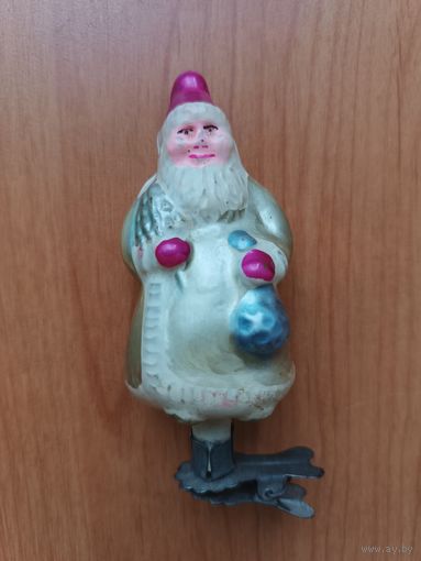 Елочная игрушка дед мороз на прищепке