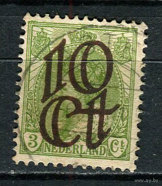 Нидерланды - 1923 - Надпечатка 10С на 3С - [Mi.118] - 1 марка. Гашеная.  (Лот 47Fw)-T25P34