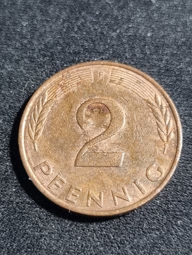 Германия 2 пфеннига 1989 F
