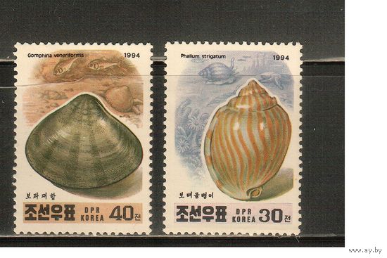 КНДР-1994(Мих.3598-3599) , **  , Морская  Фауна , Раковины