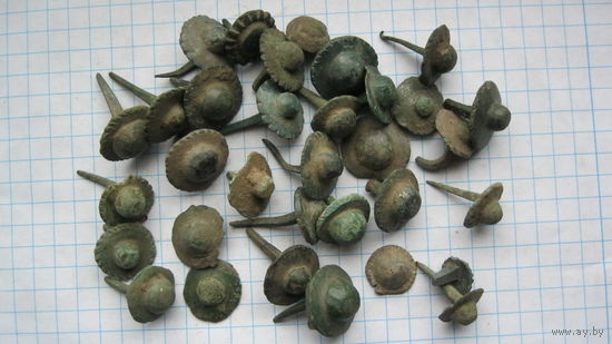 Гвозди старинные . Бронза. 33 шт.