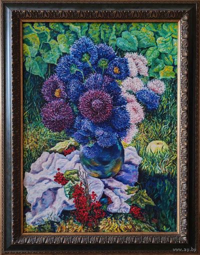 Картина Дивнич С.В. "Астры". х.м. 71х52см.