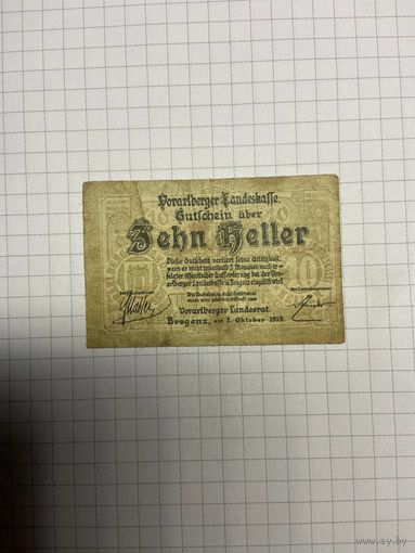10 геллеров (нотгельды) Австрия.-2512