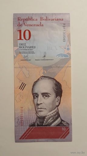 Венесуэла. 10 боливаров 2018 г.