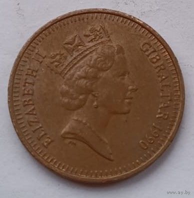 Гибралтар 1 пенни 1990 год, XF, AA