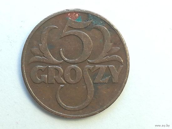 5 грош 1939 года. Польша. Монета А2-4-2